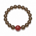 Smoky Quartz & Strawberry Quartz Bracelet - white background