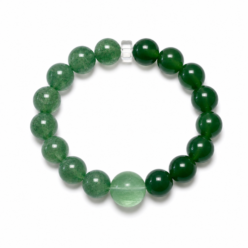 Great Forest Wood — 大林木 bracelet, green fluorite and green agate