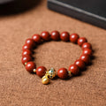Red Agate & Gold Pearl Bracelet